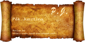 Pék Jusztina névjegykártya